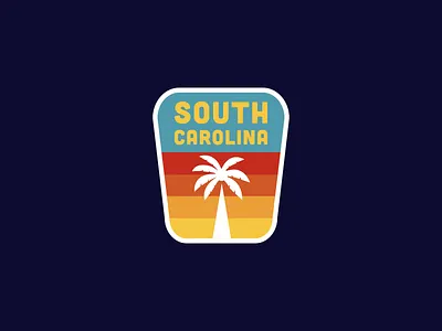 South Carolina Retro Patch 70s creative palm tree patch retro retro logo south carolina