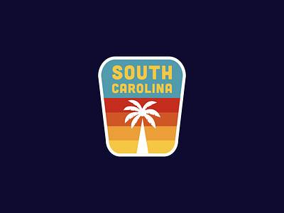 South Carolina Retro Patch 70s creative palm tree patch retro retro logo south carolina