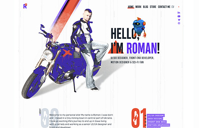 Roman V3000 Design personal portfolio web design