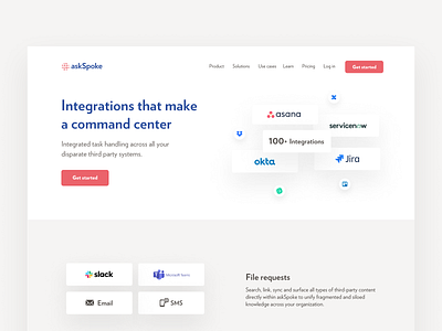 askSpoke product pages askspoke design integrations ui ux