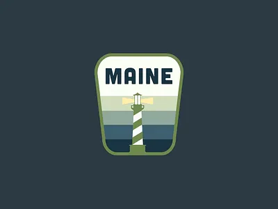 Maine Retro Patch 70s creative design illustration lighthouse maine patch patch design retro retropatches