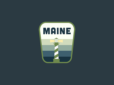 Maine Retro Patch 70s creative design illustration lighthouse maine patch patch design retro retropatches