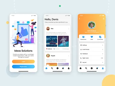 Social network for artists | Concept app design artist illustration mobile mobile app mobile app design mobile design mobile ui social network ui ux
