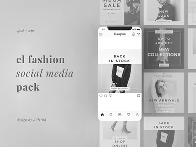 El Fashion - Social Media Pack instagram instagram post layout layout design social media banner social media pack ui