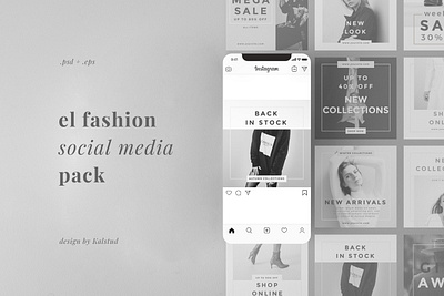 El Fashion - Social Media Pack instagram instagram post layout layout design social media banner social media pack ui