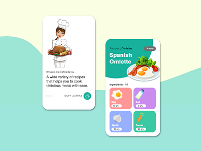 Recipe App - Android App UI Design adobe adobe xd android app android app design design ui user interface xd