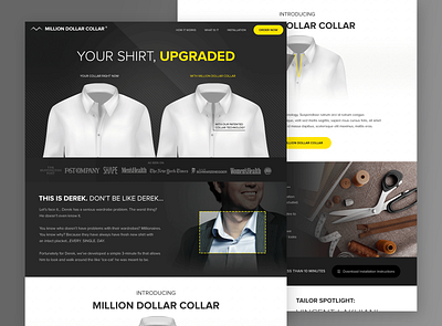 Million Dollar Collar branding concept design home page homepage lander landing landing page mockup photoshop product product page sales sales letter sales page service web webdesign website website design