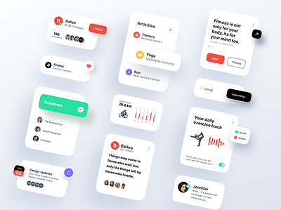 Mobile/Web Interface kit animation app clean color design designers elements figma guidelines interface minimal mobile navigation trends typogaphy uielements uikit uiux usereperience web