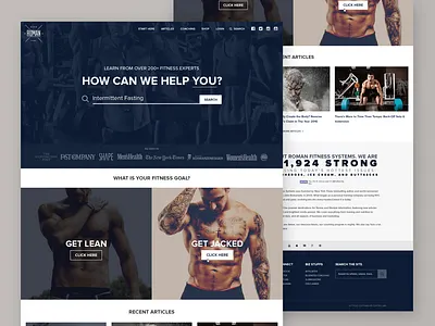 Roman Fitness Systems concept design fitness gym home homepage john romaniello lander landing landing design landing page muscle photoshop strength