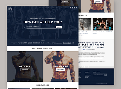 Roman Fitness Systems concept design fitness gym home homepage john romaniello lander landing landing design landing page muscle photoshop strength