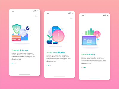 Onboarding Screen | Kaya : Wallet Apps concept design designspace iconspace illustraion interface kaya onboarding illustration onboarding ui saving sebo simple ui ux wallet wallet apps wallets