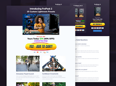 FroPack 2 cro froknowsphoto lander landing landing page design landingpage lightroom lightroom presets photoshop presets product lander product page sales letter sales page shopify web web design web design and development webdesign website