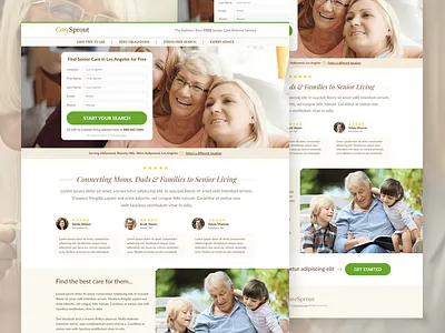 Care Sprout concept design elderly home homepage lander landing landing page landing page design landingpage photoshop product sales sales letter sales page squeeze website website concept website design websites