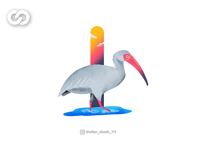 Letter "I" Ibis 2020 art bird bird illustration color creative cute design ibis illustration illustrator letter trend vector