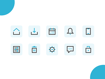 Dual color icons colored design icons illustration interface