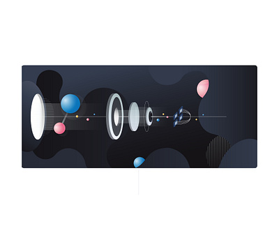 The illustration for web art black cosmos dark flat flatdesign fun illustration illustrator it izometry pattern planet playful science site space technology web