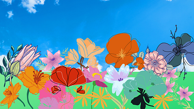 Virtual Garden (thru Canva) design illustration