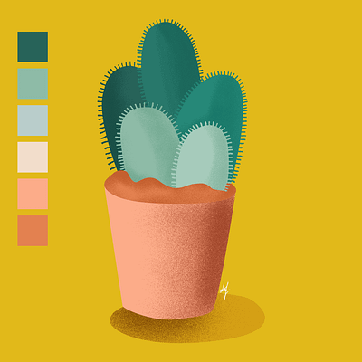 Cactus | Vector Illustration art bulgarian cactus cactus illustration colors digital art grain texture illustration illustrator illustrator cc minimal photoshop photoshop brush plant vecotr illustration vector