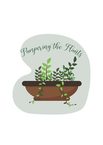 Pampering Plants design flat illustration plant vector