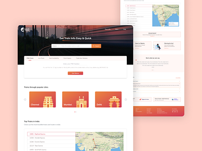 Train Info website landing page banner gradients home homepage illustration landing page product design railway railways train web design web landing web landing page web ui webdesign website