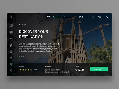 Destination Guides activity book airline barcelona city guide design destination entertainment flight ife ui