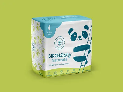 Diaper Packaging bamboo birch baby diaper eco illustration packaging