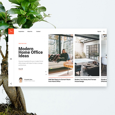 Home Office - Landing Page Header architect architecture blog design ecommerce landing page minimal office ui ux webdesign website