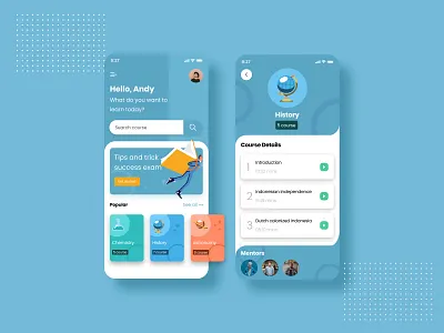 E-Learning blues design education learning learning app learning platform mobile mobileapp science ui uidesign uikit uiux ux