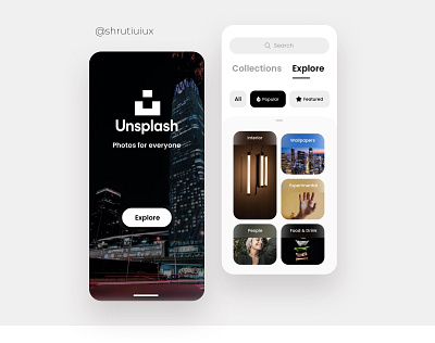 Unsplash App design design dribbble figma mobile shrutiuiux ui uidesign ux uxdesign vector