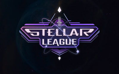 Stellar League Logo card design game graphic illustrator logo purple sf space typography vector