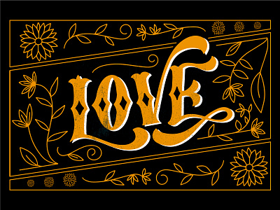 Vintage Love Lettering art design illustration illustration art lettering lettering art lettering artist type typography vintage vintage design