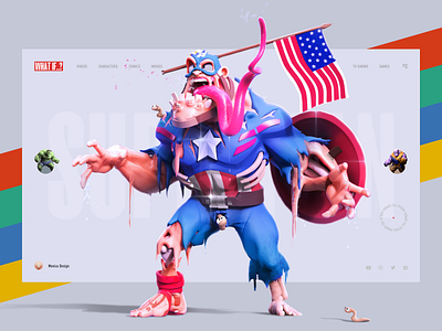 Zombie Ccaptain 😈 animation anime app c4d captain america game design gameui icon illustration layout marvel neumorphism responsive role special effects ui ux website design