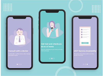 On boarding Screens affinity calling covid doctor home illustration minimalist minimalist design onboardingui pharmacy staysafe trending ux vector