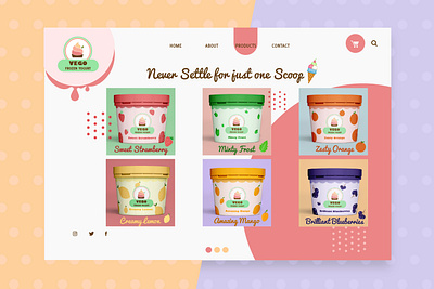 VEGO - Vegan frozen yogurt - Website design frozen yogurt icecream website website design