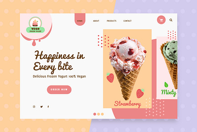 VEGO - Vegan Frozen Yogurt - website landing page brand identity branddesign branding design logo website design