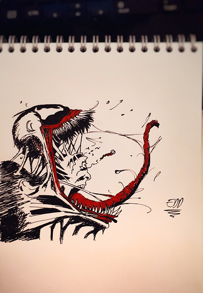 Venom character art character concept character design character illustration drawingart pencil drawing pencilsketch spiderman venom