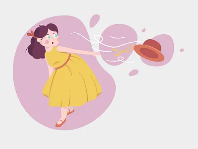 Wind design girl hat illustration vector wind
