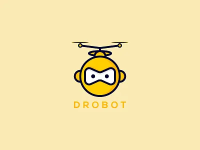 DROBOT LOGO brand identity branding business logo company logos design drone flat logo icon identity logo logodesign minimal logo robot