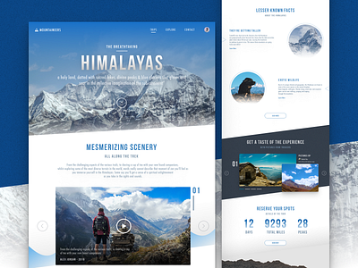 Travel Landing Page - Concept Design blue colors design dribbble figma india landing landingpage product design travel trek typography ui web web design webdesign website website design