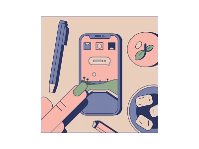 Summerish apple apple pencil hand illustration lighter linework monoline summer water