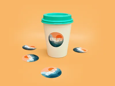 Wake Up Coffee - Сoffee Stickers coffee coffee cup dribbble identity illustration logo