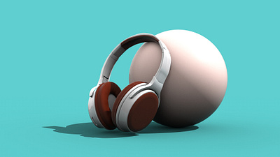 Ball & Headphone | 3D Rendering 3d 3d animation 3d art 3d artist 3d render 3d rendering art ball cinema 4d cinema 4d lite headphone renders rhino rhino3d rhinoceros