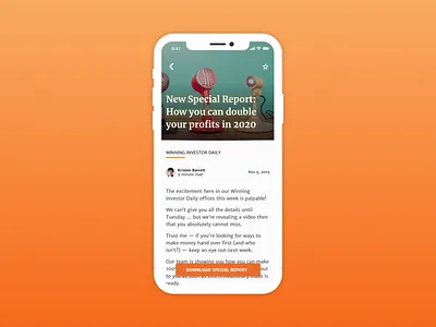 Download Special Reports app design download flat ios iphone iphone x minimal mobile ui ux