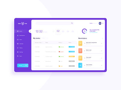 Tasks management - deskop app app app design deskopapp interface shedule task ui