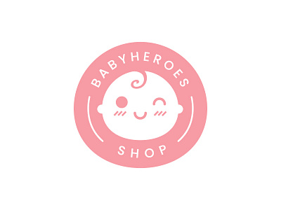 BabyHeroes logo baby baby yoda circle cute funny illustration kids line logo marzec round