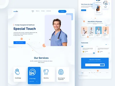 Medical website landing page app clinic covid19 design doctor graphic design health hospital illustration landing page medical medical website medicine minimal mobile app design ui ui design ux web web deisgn