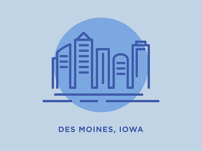 Des Moines Skyline city des moines hawkeyes illustration iowa line art midwest places skyline urban vector