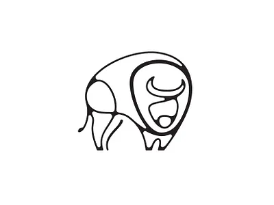 Bison Icon adobe illustrator animals bison black and white branding buffalo design digital art flat icon iconography illustration linear lineart logo minimal vector