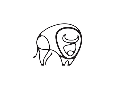 Bison Icon adobe illustrator animals bison black and white branding buffalo design digital art flat icon iconography illustration linear lineart logo minimal vector