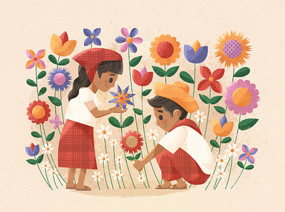 Virtual Garden dribbbleweeklywarmup filipino floral garden illustration weeklywarmup